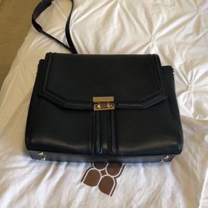 BCBG navy blue leather purse